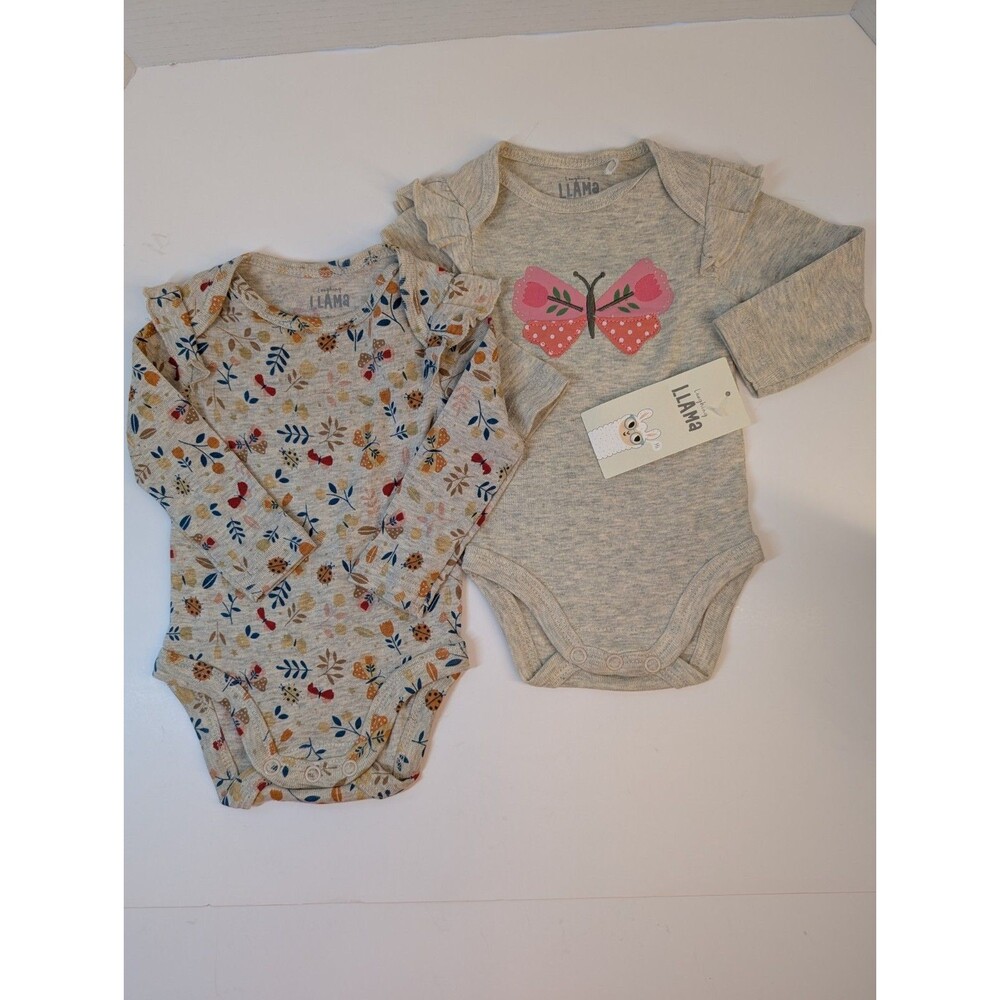 Laughing Llama Bodysuits x 2 ONE NWT one without tags 0-3mths
